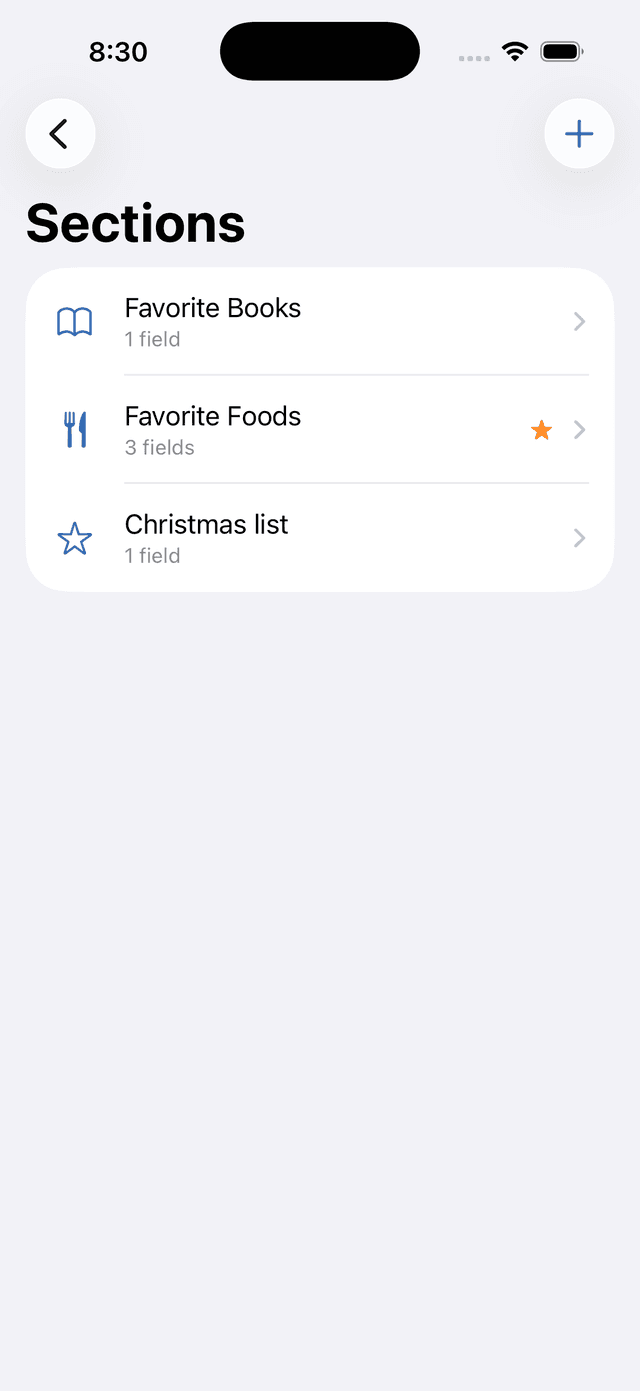 Custom Sections